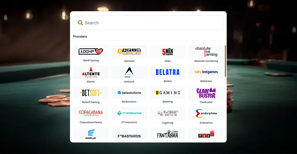 Game Providers at the Casino SpinDog